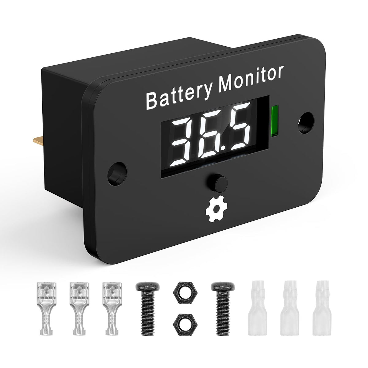 Waterproof 12V-72V Digital Battery Monitor for Golf Carts & Electric Vehicles
