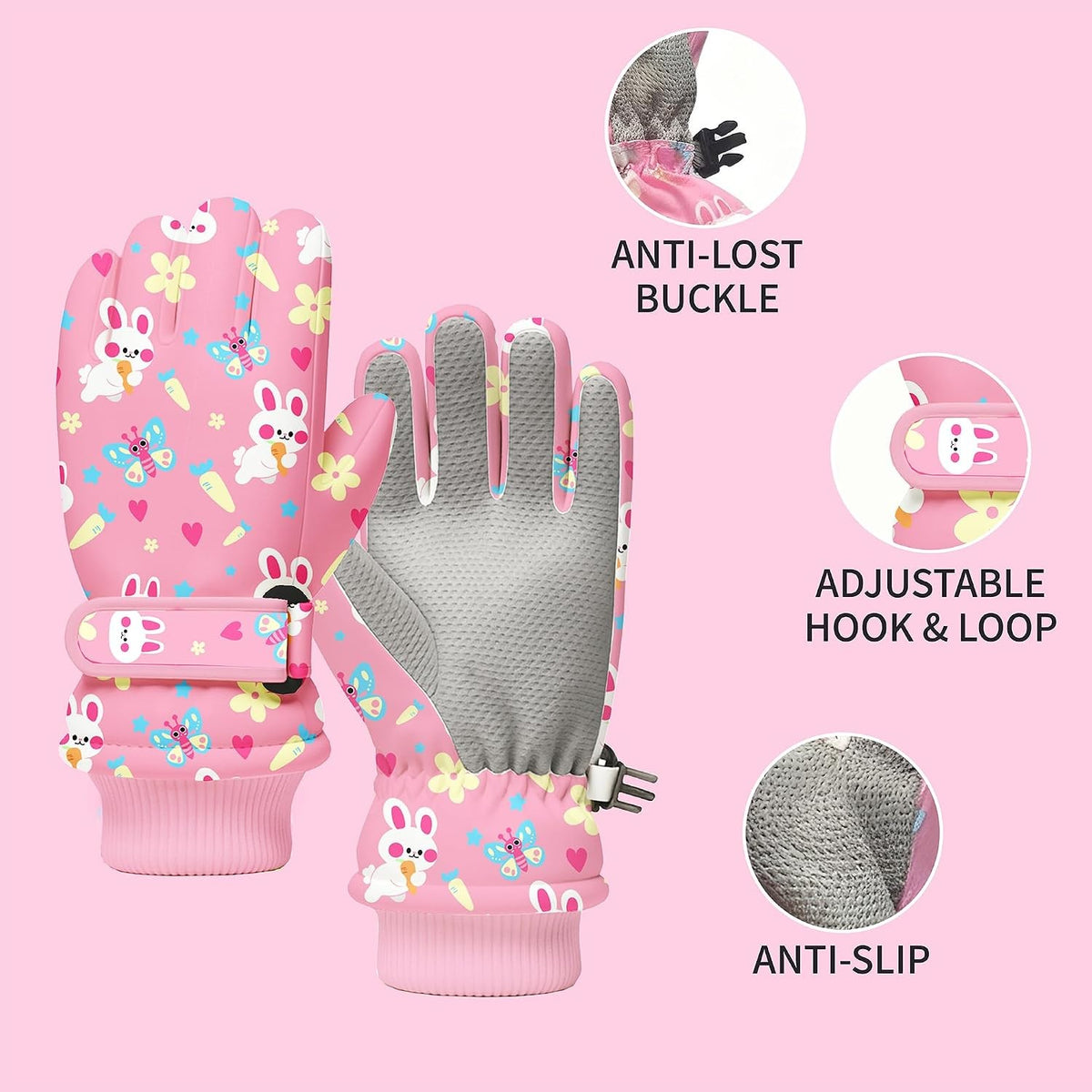 Kids Winter Snow Ski Gloves Waterproof Insulated Outdoor Snowboarding