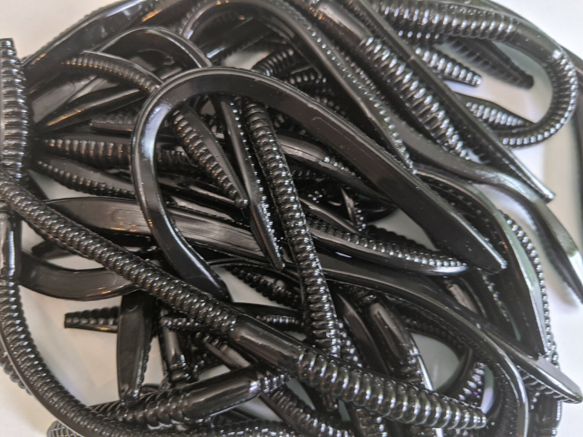 50 Pack 6-Inch Finesse Worm Lures - Salt & Scented Soft Plastic Baits for Bass Fishing