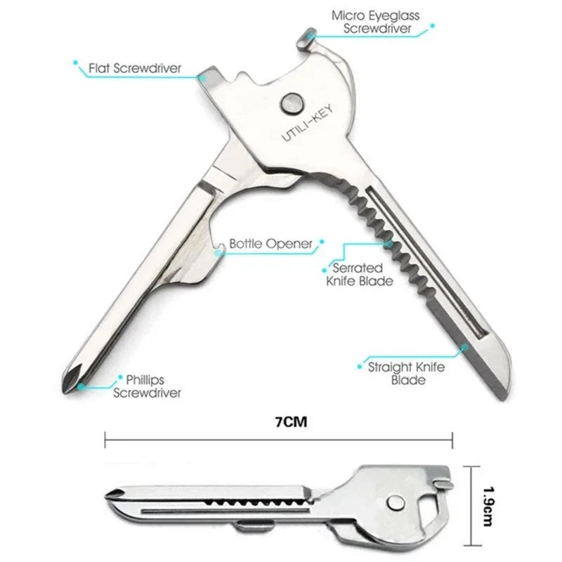 6-in-1 Multi-Function Stainless Steel Key Tool Keychain