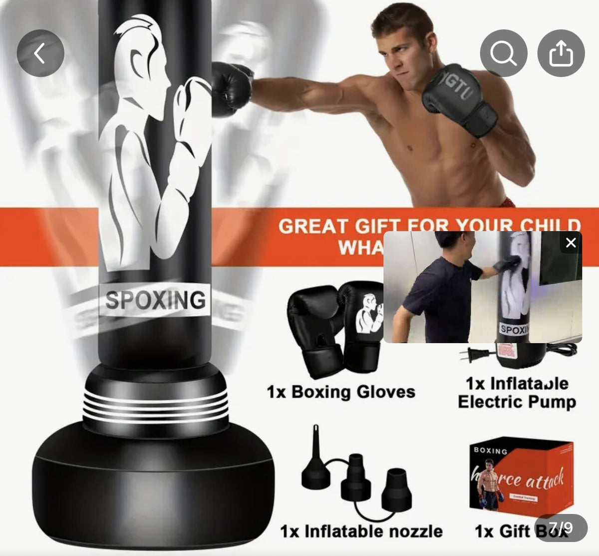 Freestanding Heavy Boxing Punching Bag with Stand and Gloves for Training
