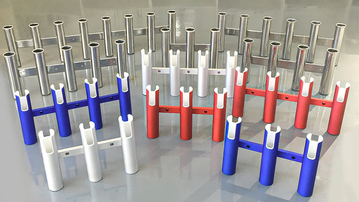 Marine Aluminum Fishing Rod Holder with Multiple Tubes for Boat, Heavy Duty & Corrosion-Resistant