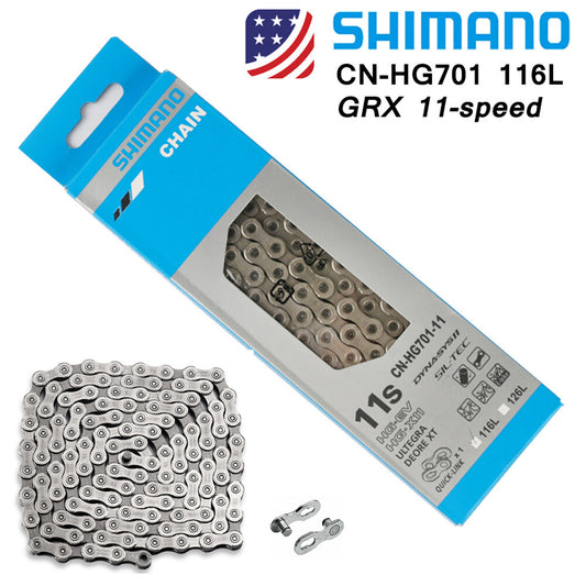 11-Speed Bicycle Chain for MTB Road E-Bike - 116 Links Shimano HG701
