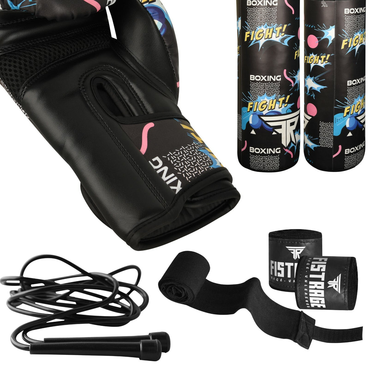 Kids Boxing Set with Heavy Punch Bag and 6oz Gloves - Unfilled or Filled Options