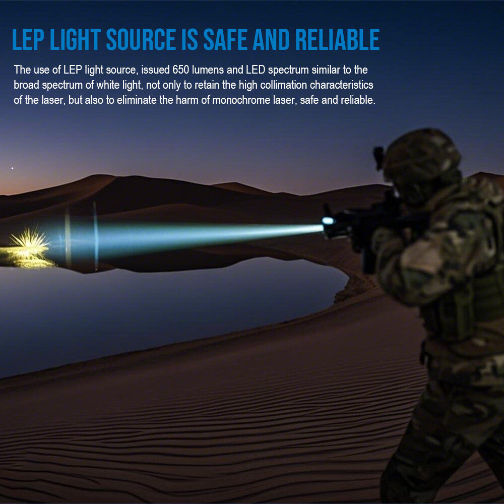 TrustFire T45R Laser Tactical Flashlight 650LM 1695M Range with Remote Switch