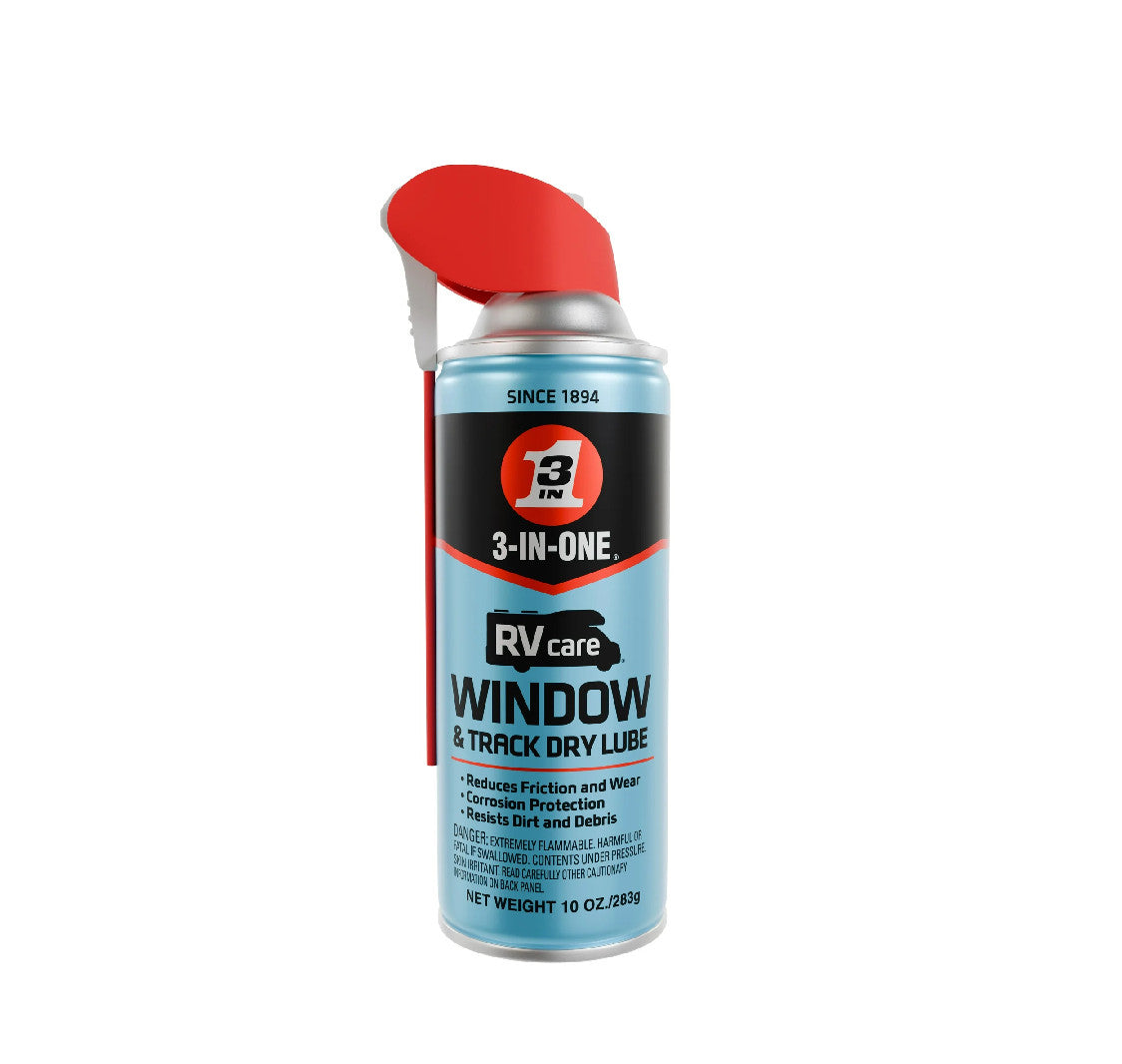 3-in-One RV Care Window & Track Dry Lube Spray - No Mess Lubricant for RV Windows & Doors