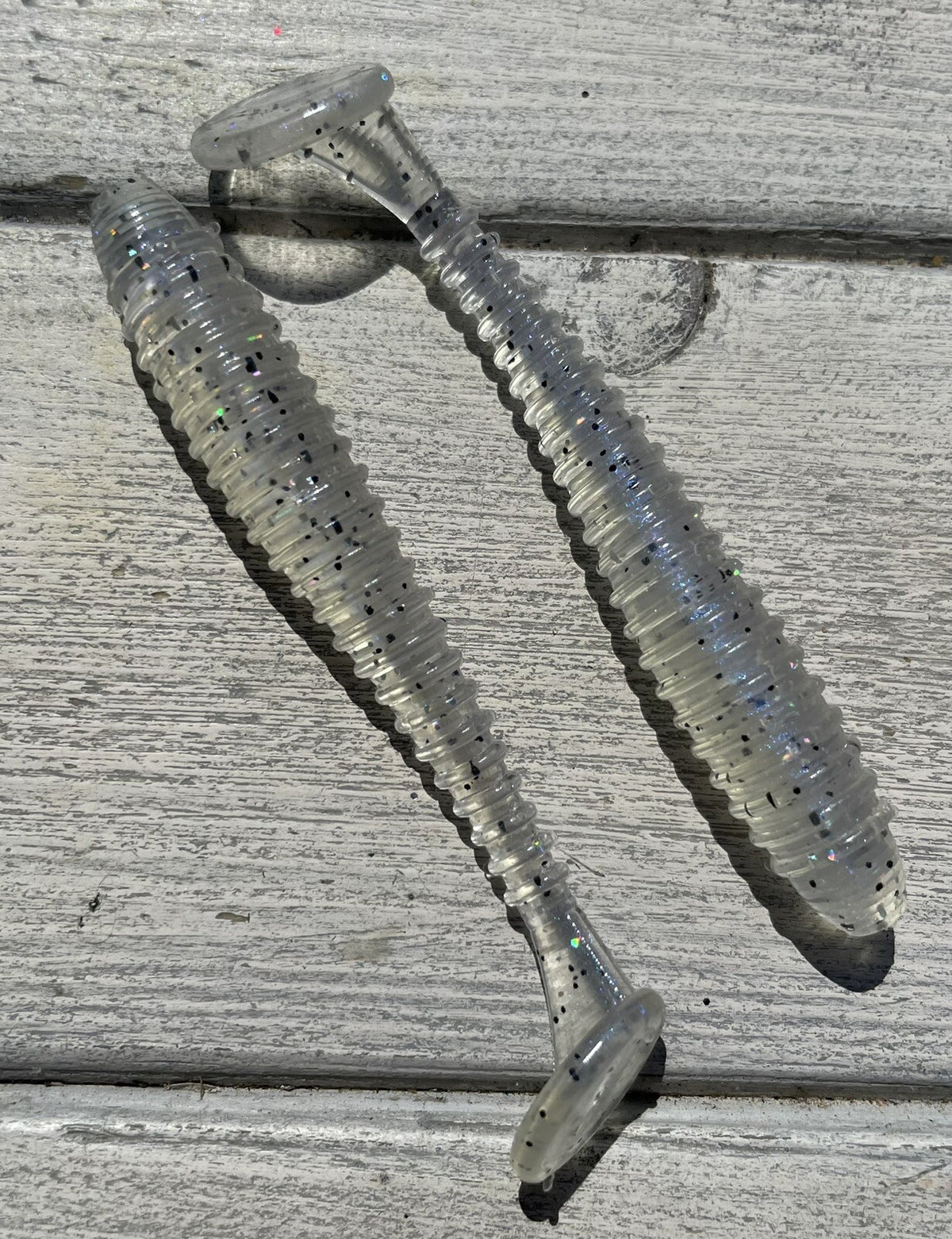 3-Inch Ribbed Soft Plastic Swimbaits Lot of 20 for Bass Crappie Fishing