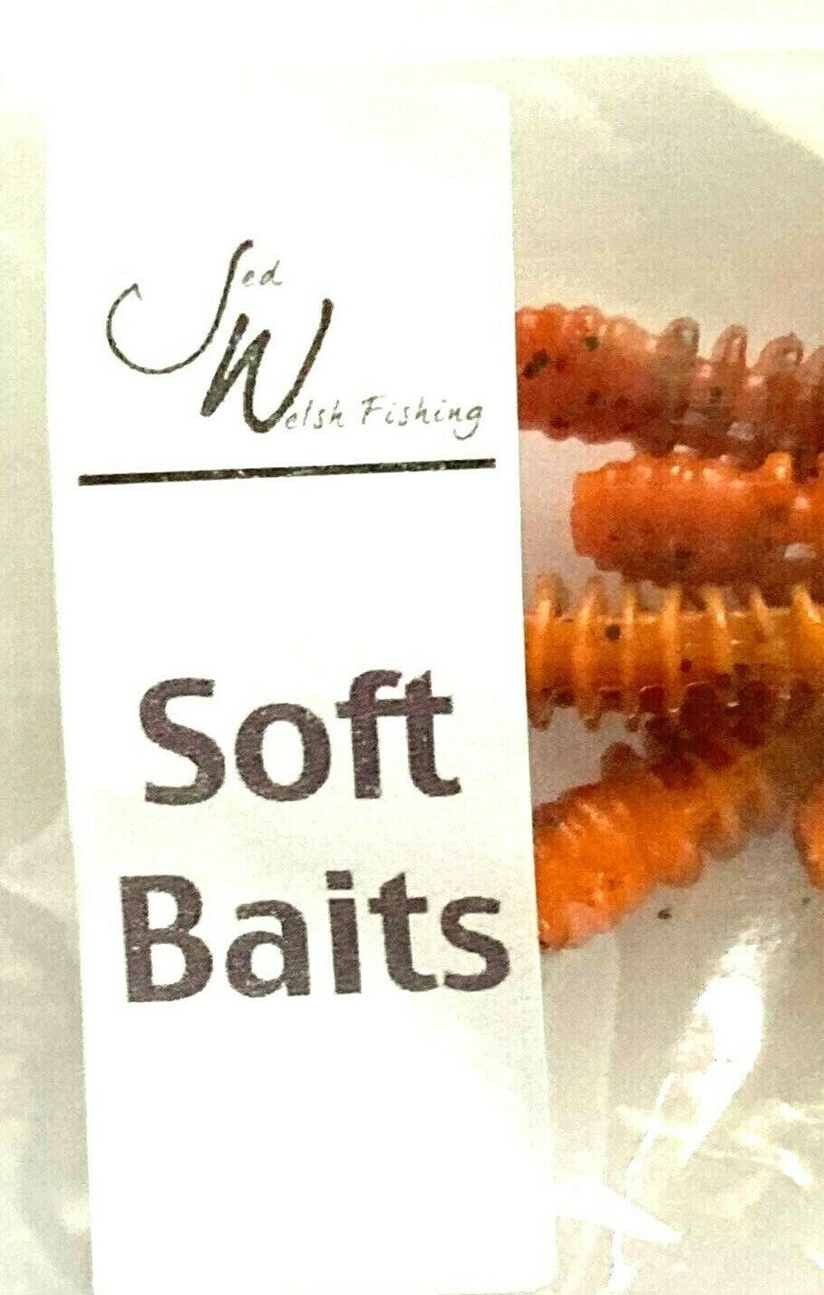 2 Pack Ribbed Curly Tail Worm Bait Set for Fishing - Brown & Orange Pepper Flake Colors