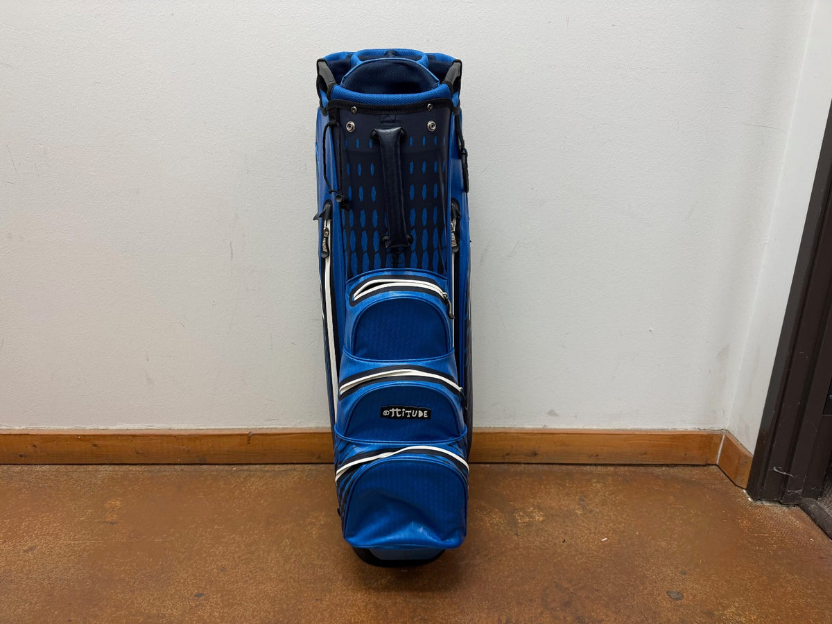 Waterproof 14-Way Golf Cart Bag with Rain Cover - Navy Royal Blue