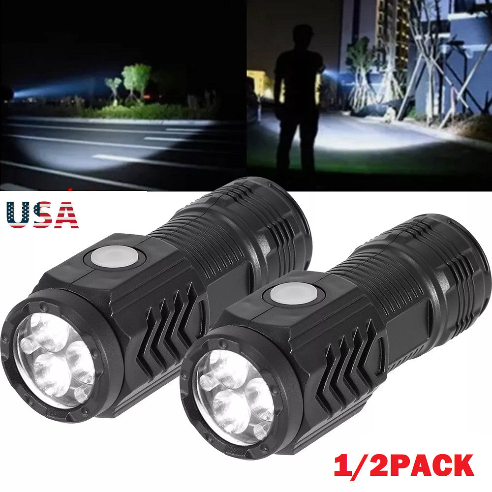 Mini USB Rechargeable LED Tactical Flashlight 5 Modes - Pack of 1 or 2