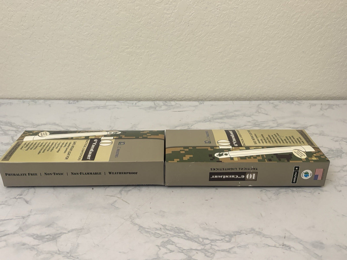 6-Inch Military Glow Sticks Green Pack of 2 Boxes - ChemLight