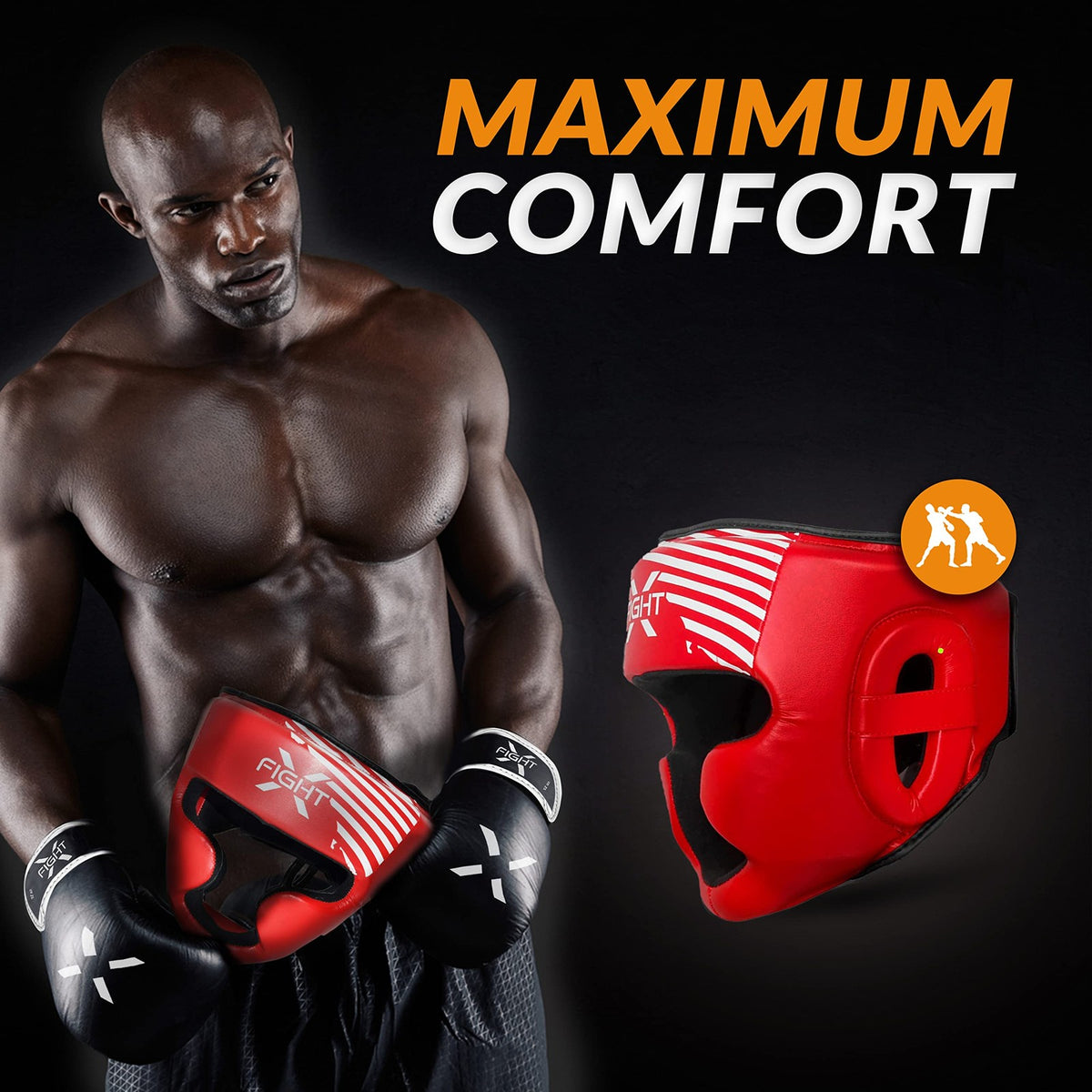 Boxing Headgear for Men & Women - PU Leather Unisex Training Head Guard