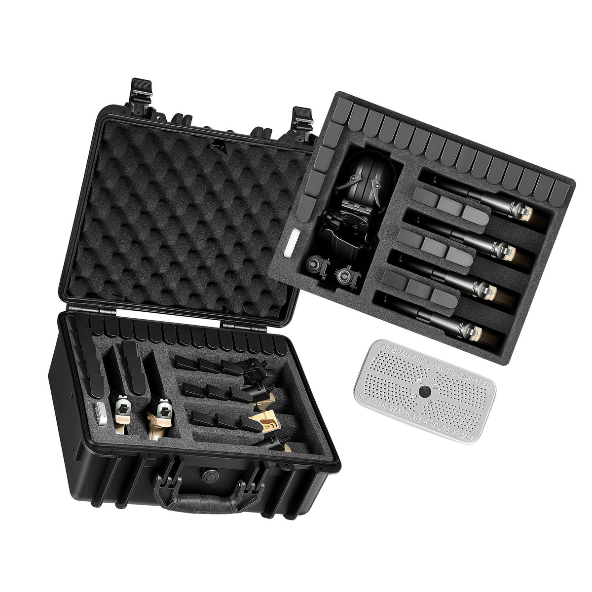Hard Pistol Case with Foam Interior - Secure, Waterproof Gun Storage 18.7x12.5x7.5in