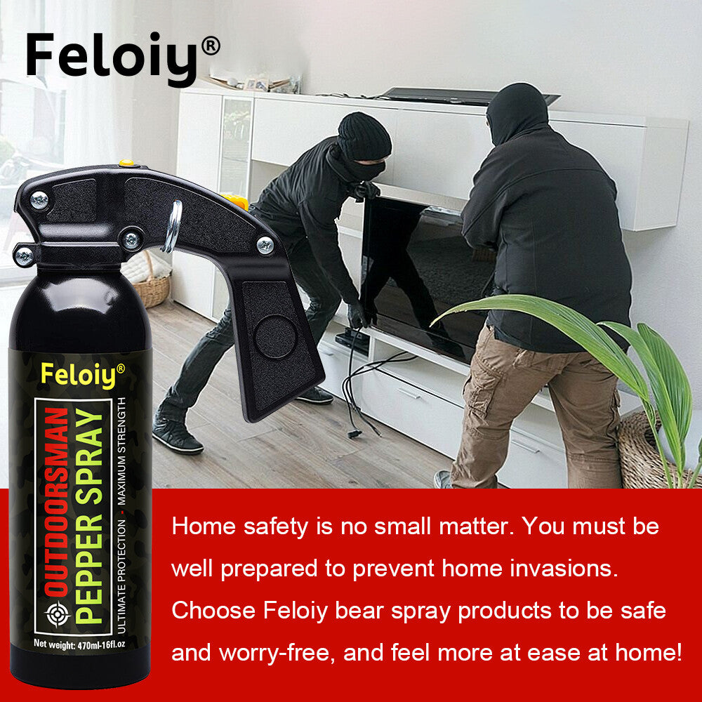 Feloiy Bear Spray 16oz with Holster - Powerful Pepper Deterrent