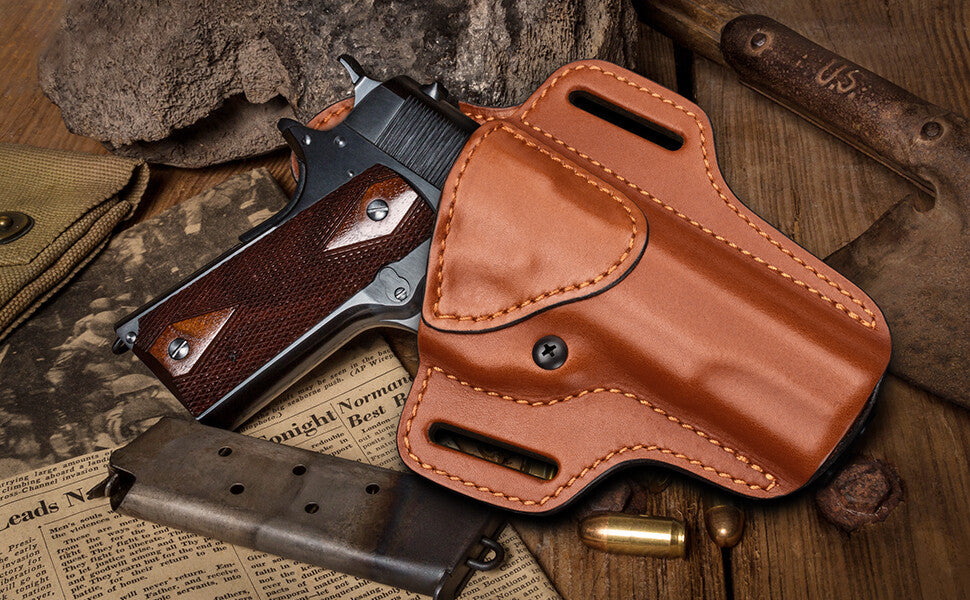 1911 Leather Holster for 5-Inch Barrels OWB Concealed Carry - Fits Colt Kimber Springfield