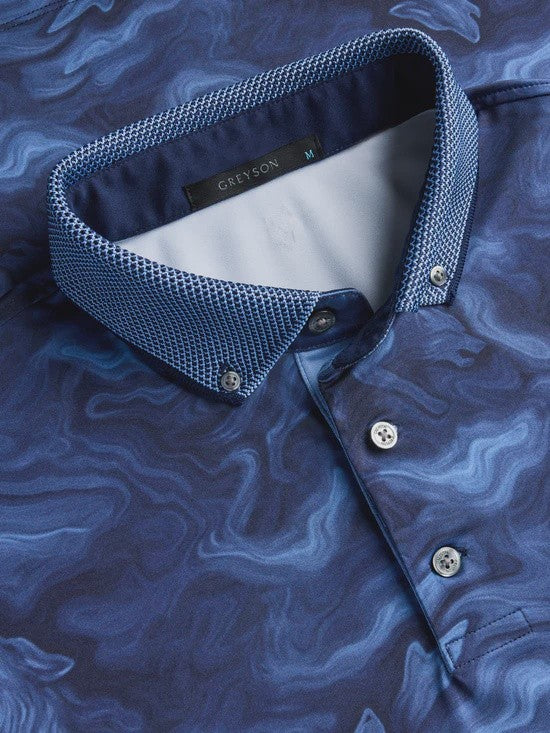 Greyson Smoke in the Den Polo - Performance Athletic Fit with Wolf Pattern
