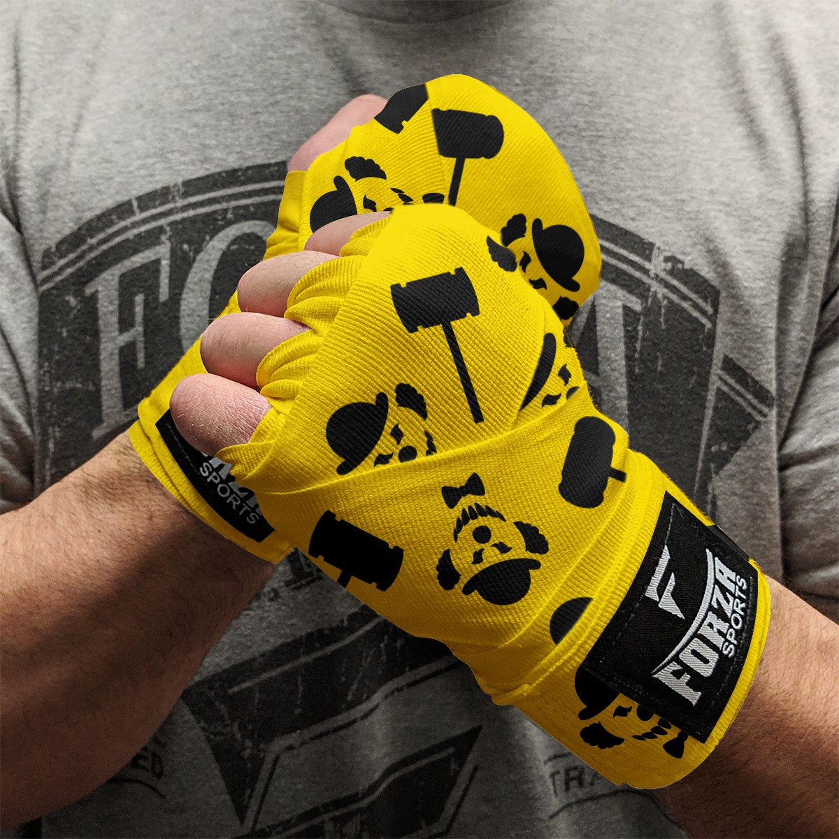 180-Inch Boxing & MMA Hand Wraps Clown Yellow for Training & Protection