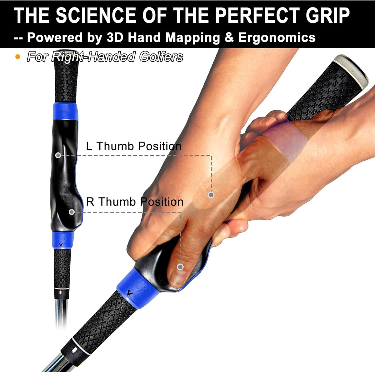 Right-Hand Golf Grip Trainer for Swing Improvement - Universal Fit