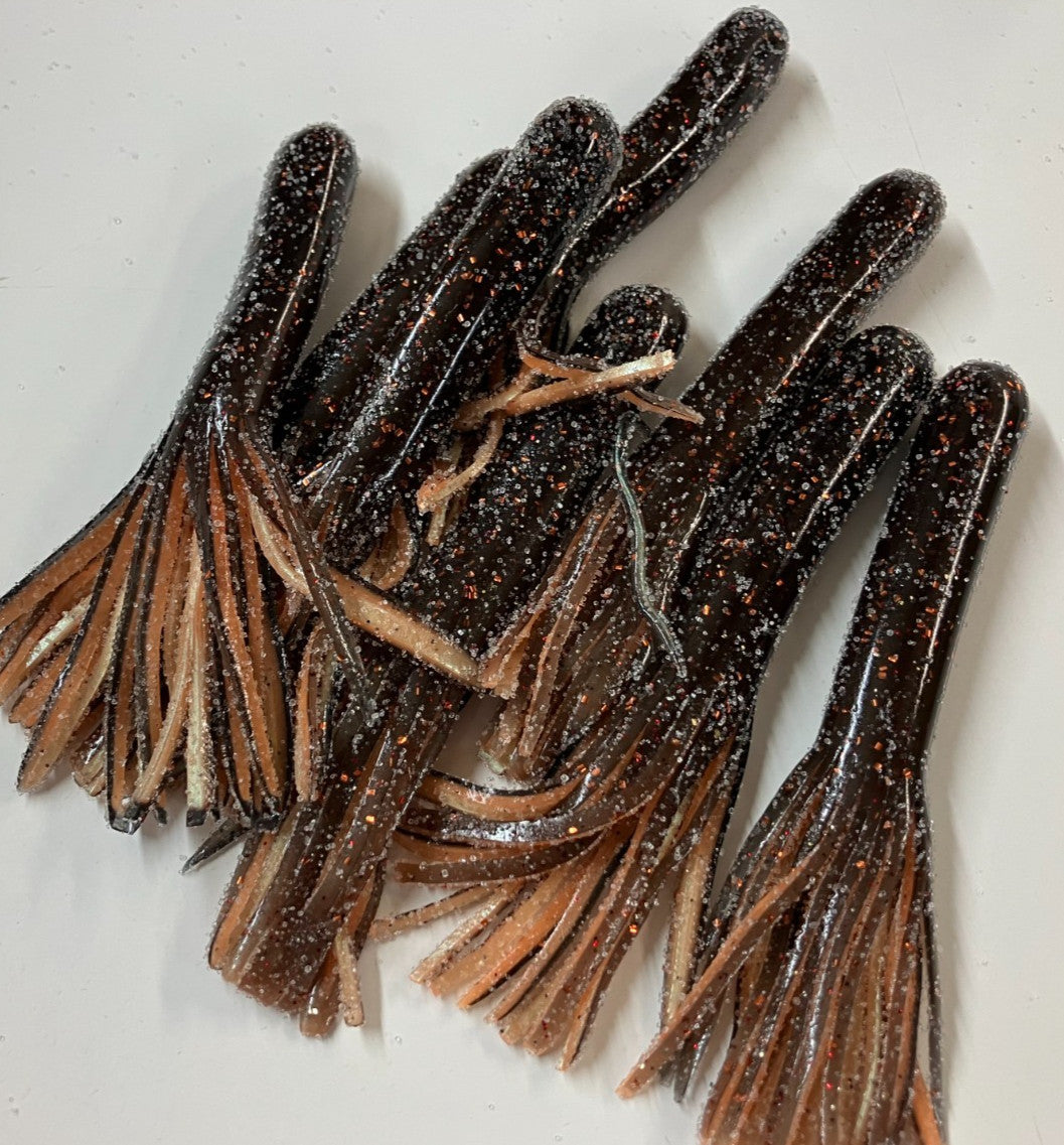 4.5-Inch Bass Soft Plastic Tubes 20 Pack - Durable Hand Dipped Lures