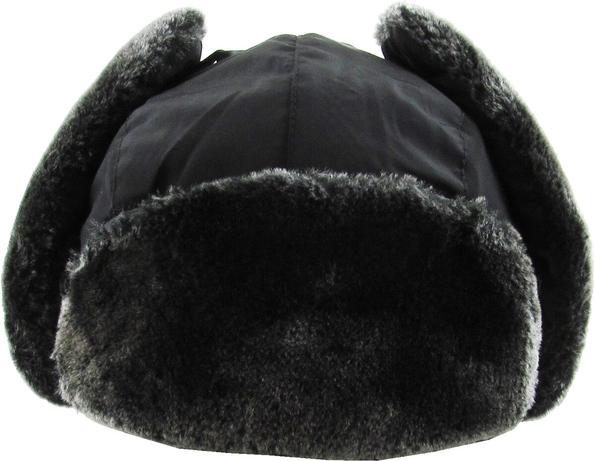 Solid Camo Soft Fur Aviator Trapper Winter Hat Ski Warm Cap