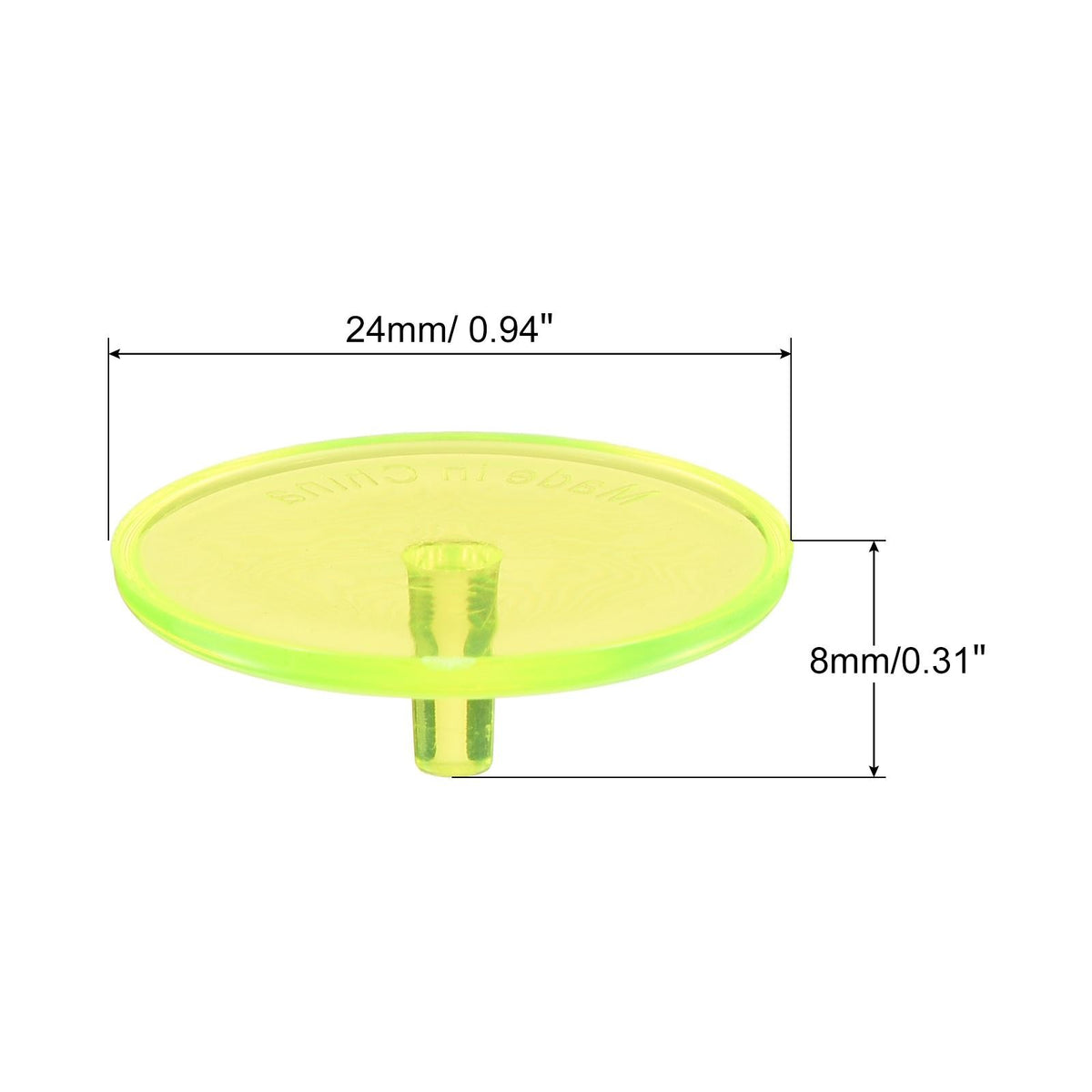 50Pcs 24mm Transparent Plastic Golf Ball Markers Flat Position Yellow - Impact Resistant & High Visibility