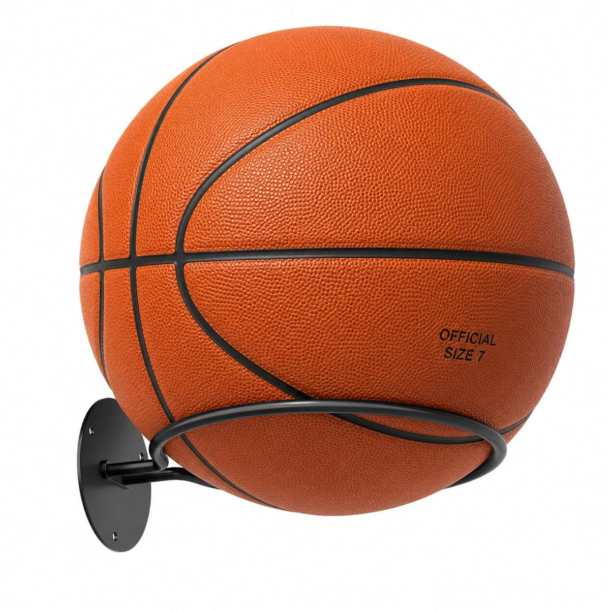 Wall Mount Basketball Holder Display Rack for Sports Balls Black