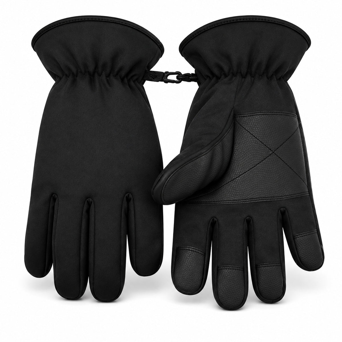 Big Man Winter Ski and Work Gloves with Faux Leather Grip - Sizes 1XB to 5XB