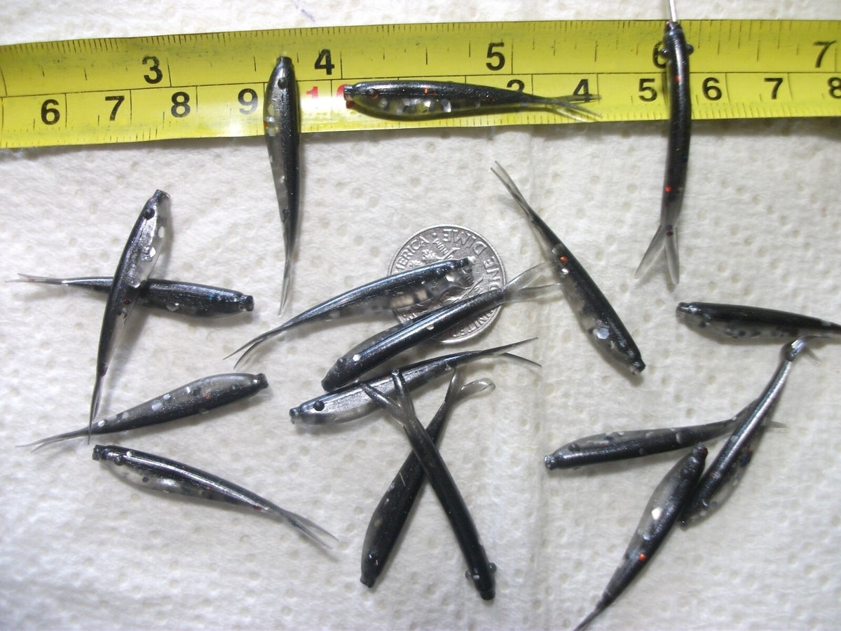 Mini Soft Plastic Minnows for Panfish & Trout Fishing - 70 Pack
