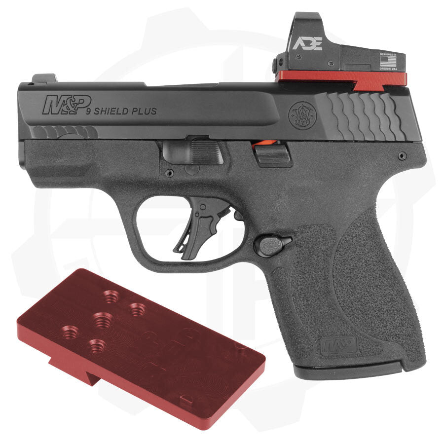Optic Mount Plate for Smith & Wesson M&P 9 Shield and Plus Pistols - Red or Black
