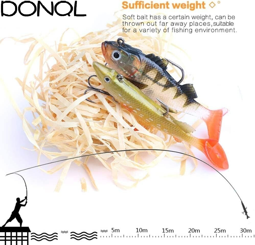 10Pcs Soft Fishing Lures Kit - Artificial Swimbaits for Bass Pike Trout