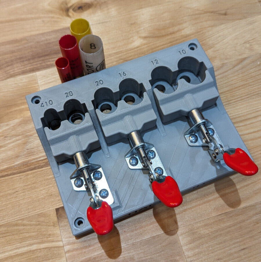 Shotgun Shell Hull Roll Crimp Clamp Vise for 10-410 Gauge with Mount Screws