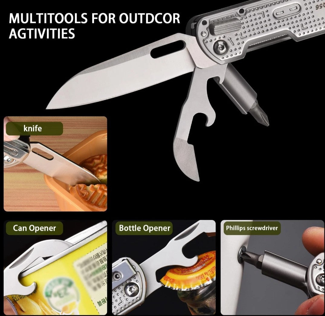 13-in-1 Multitool Knife with Glass Breaker and Safety Lock - Survival & Camping Gear