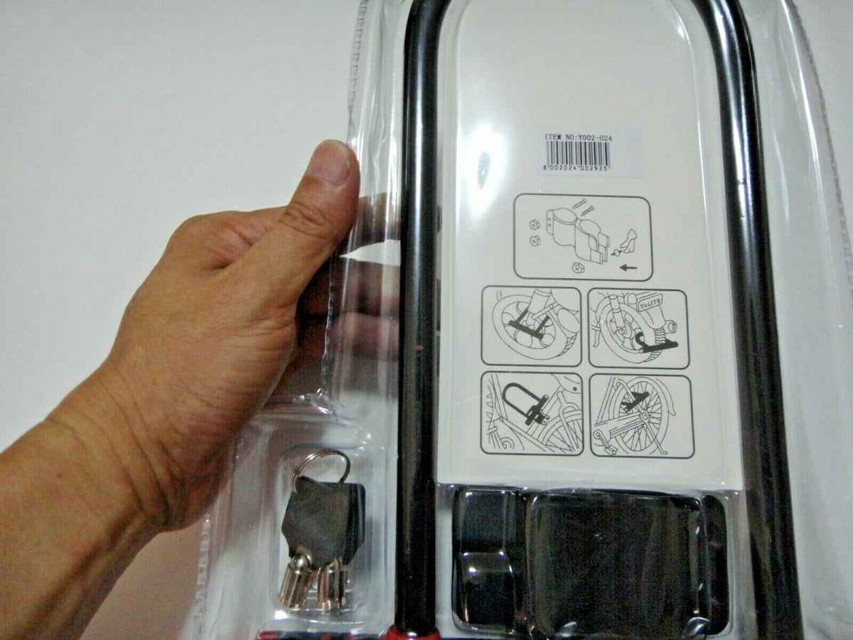 Heavy Duty Bicycle Motorcycle Scooter U Lock 12x5.25 Inch Anti-Theft Security