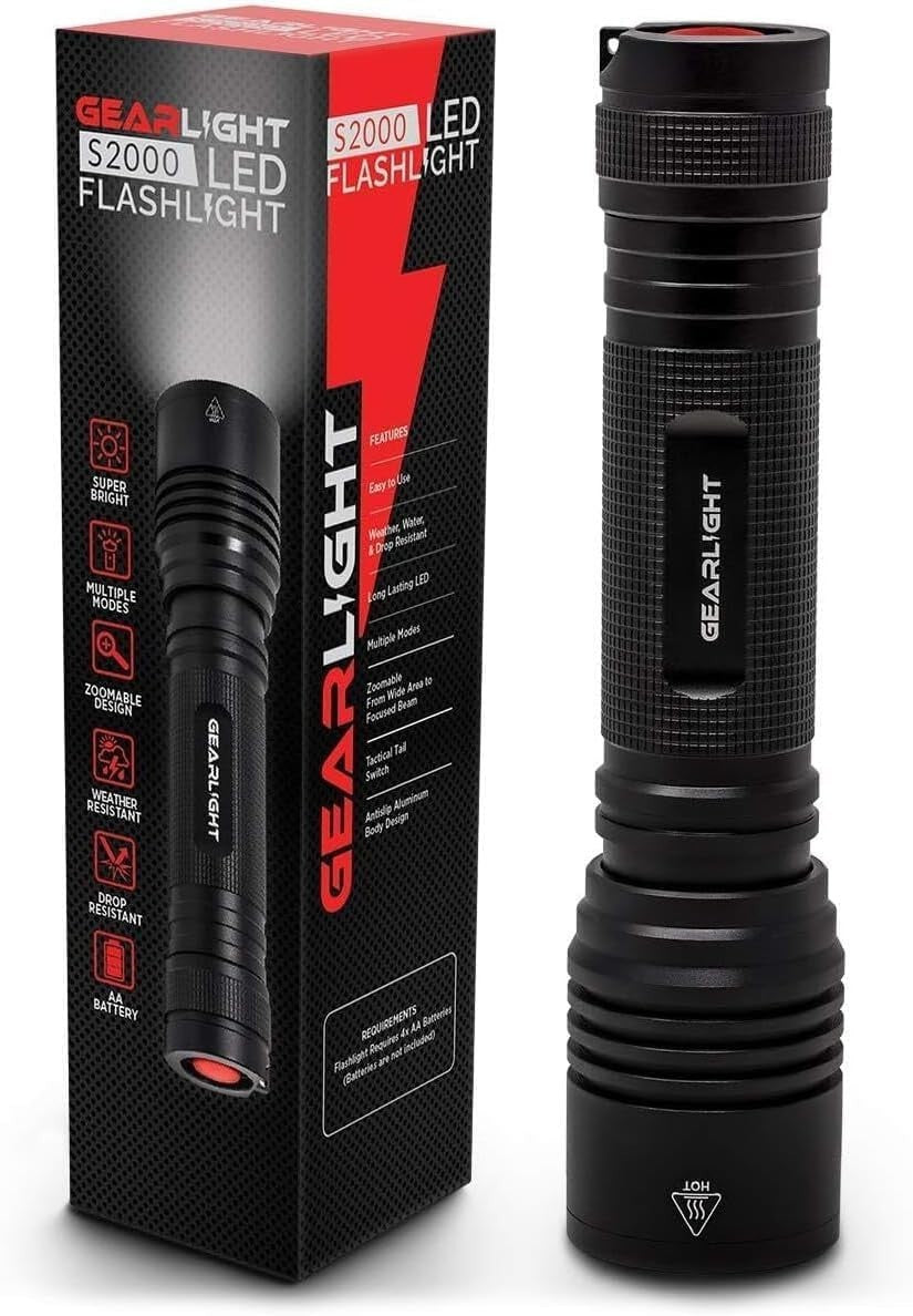 Mid-Size Tactical LED Flashlight 1200 Lumens Waterproof & Zoomable