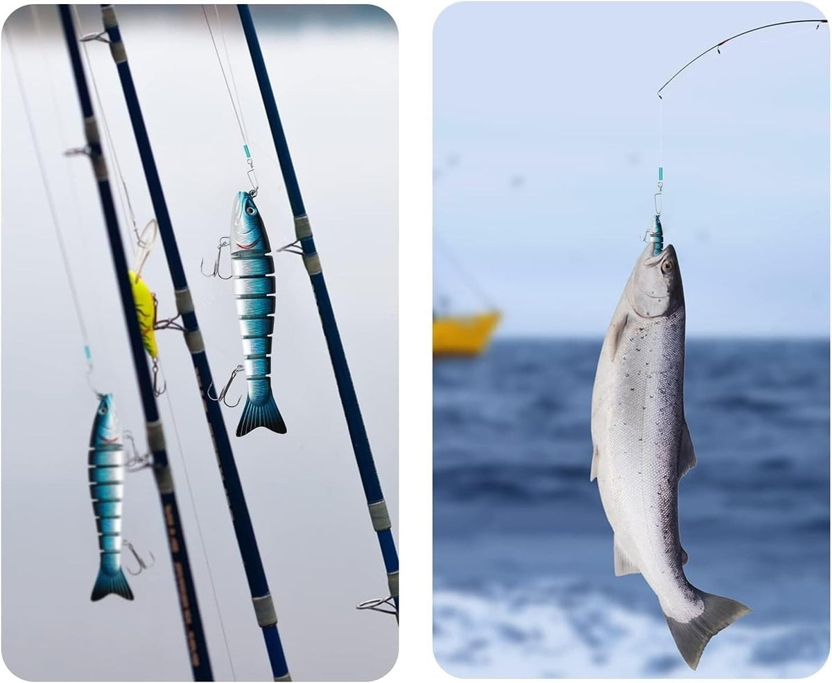 High Strength Fluorocarbon Fishing Leader Line with Swivels & Snaps - 20lb, 10pcs