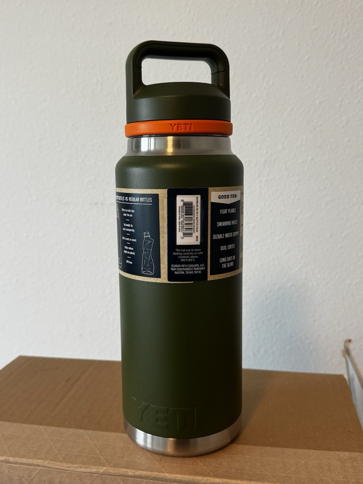 Yeti Rambler 36 oz Insulated Tumbler - Olive and King Crab Orange