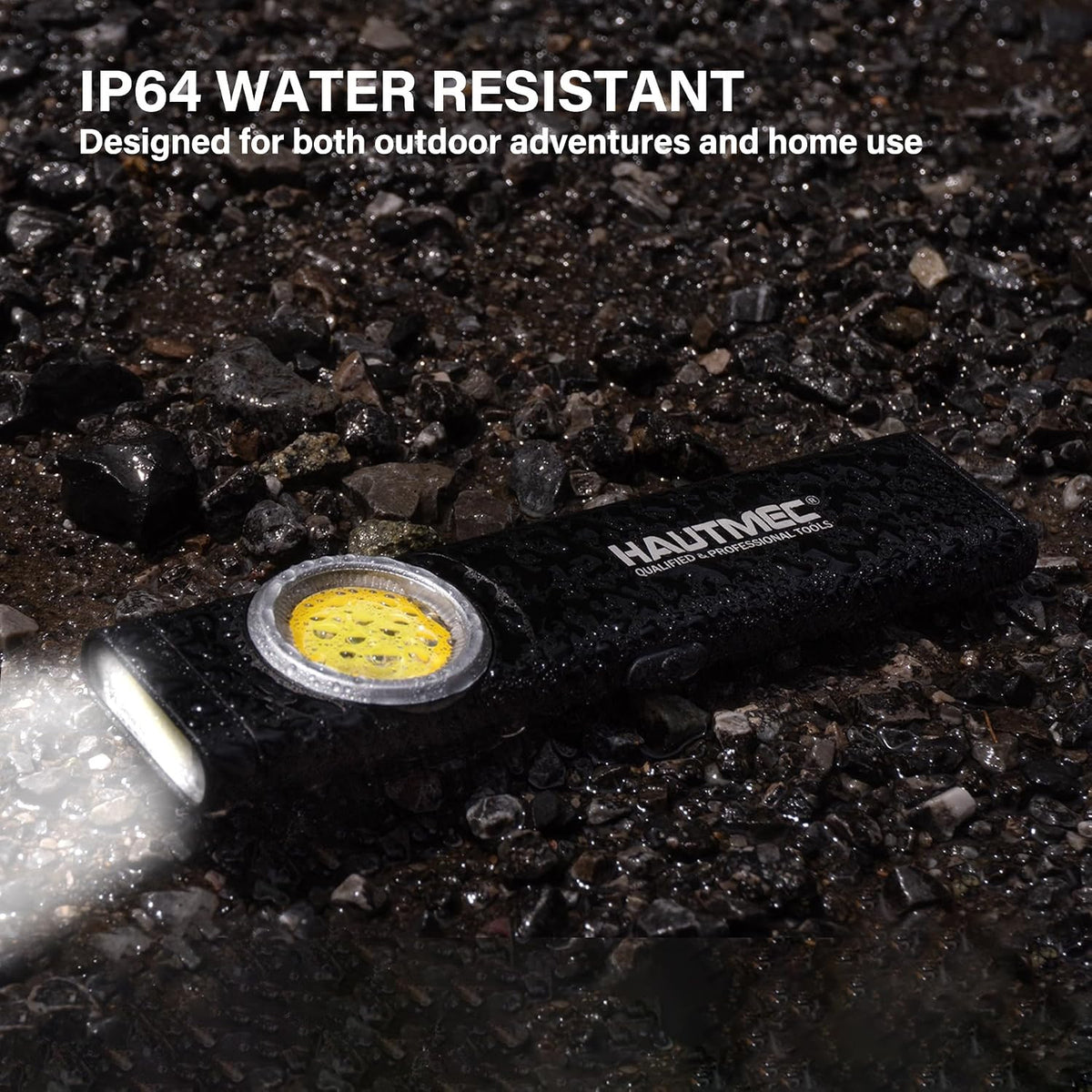 Rechargeable LED Flat Flashlight with Magnetic Base 500 Lumens - Slim Pocket Design