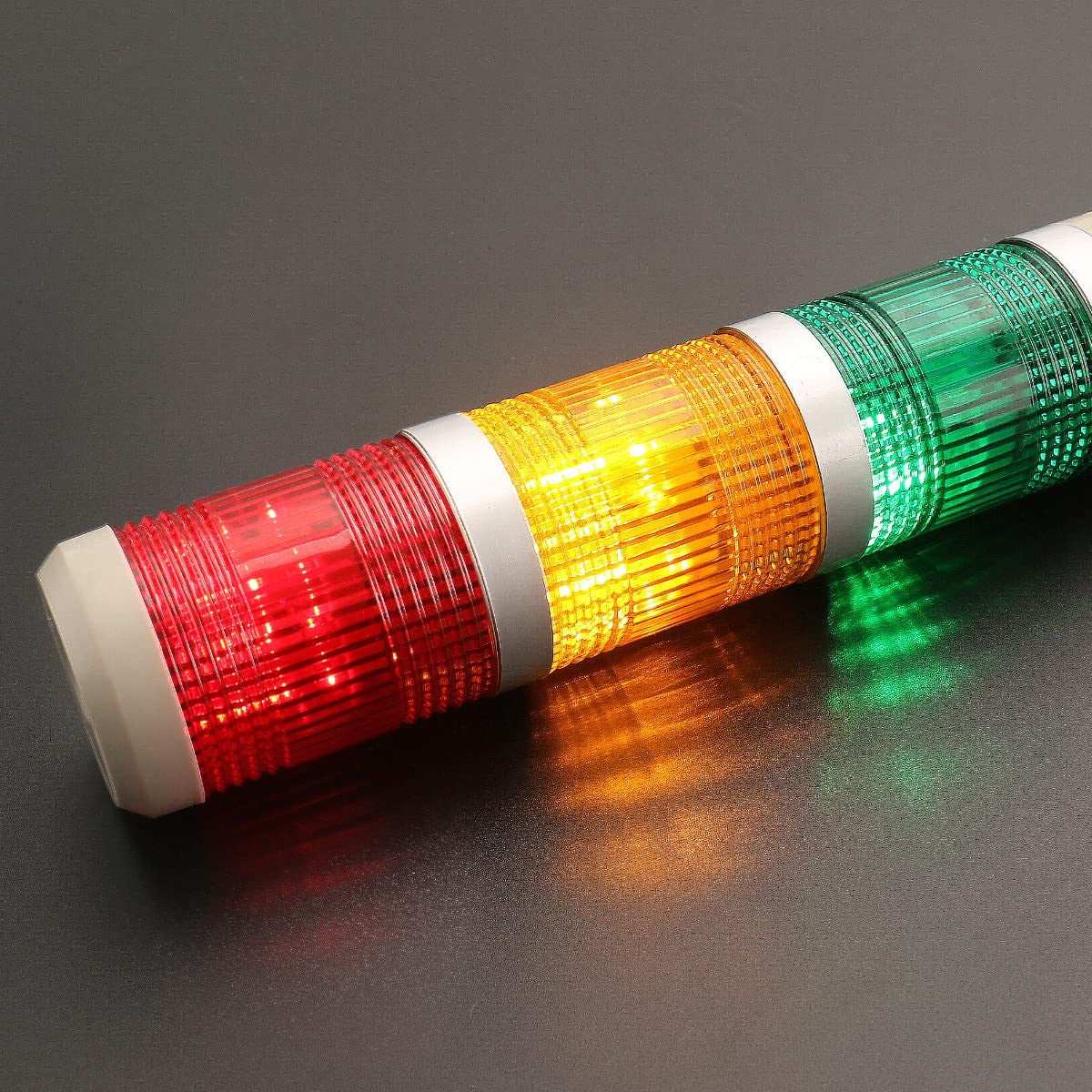 24V DC Industrial Signal Tower Light with Buzzer, Red Yellow Green LED