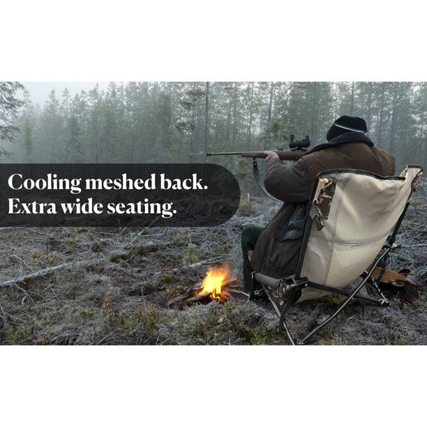 Heavy Duty Folding Camping & Hunting Chair with Cup Holder - Lightweight & Durable