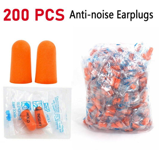 Bulk Foam Ear Plugs for Sleep, Travel, Shooting & Noise Reduction - Orange, 200/400 pcs