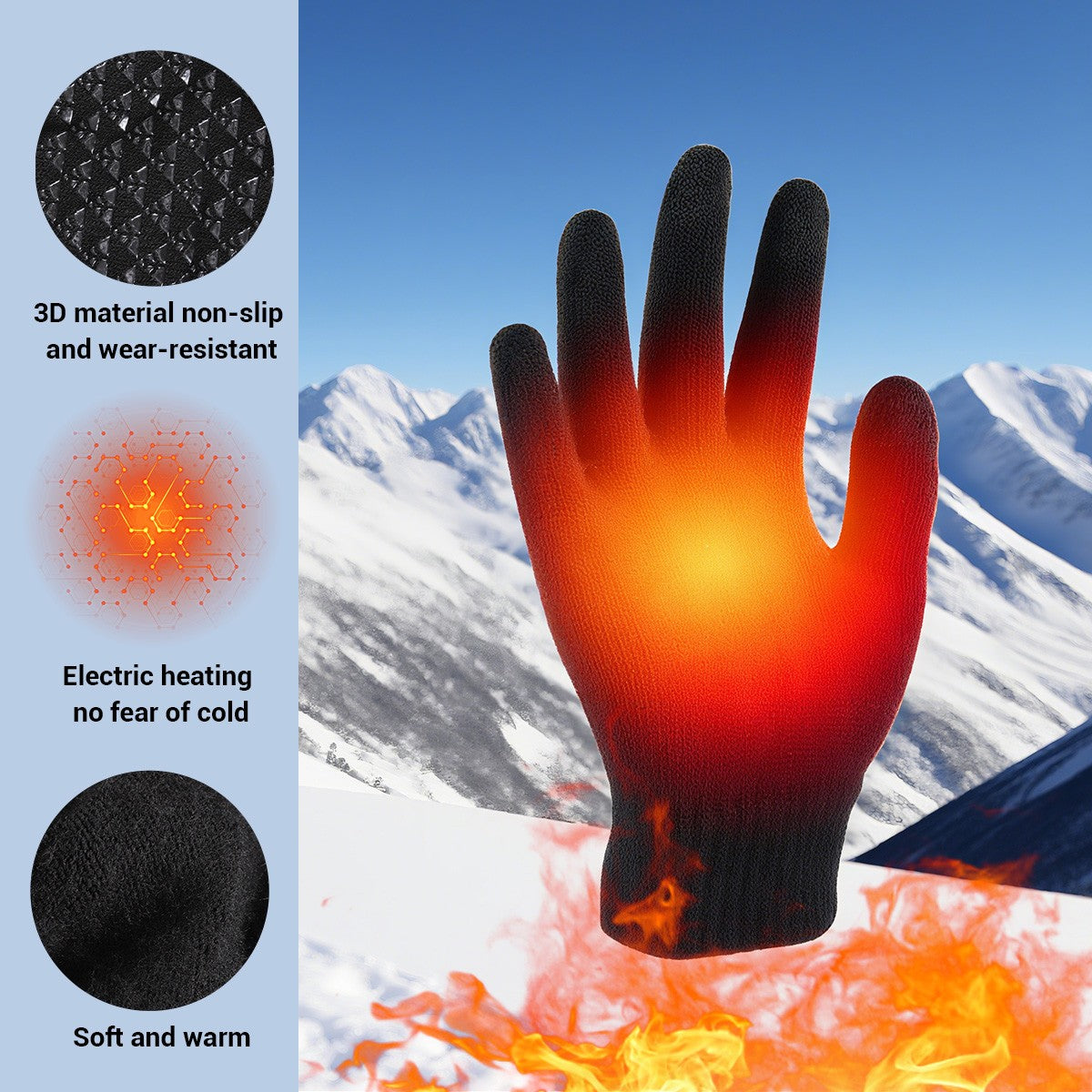 Heated Gloves Electric USB Hand Warmers Touchscreen Winter Gloves