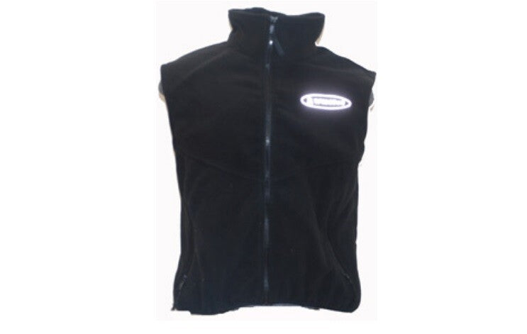 Fleece Vest for Men Women - Medium Black Microfleece Outdoor Layer