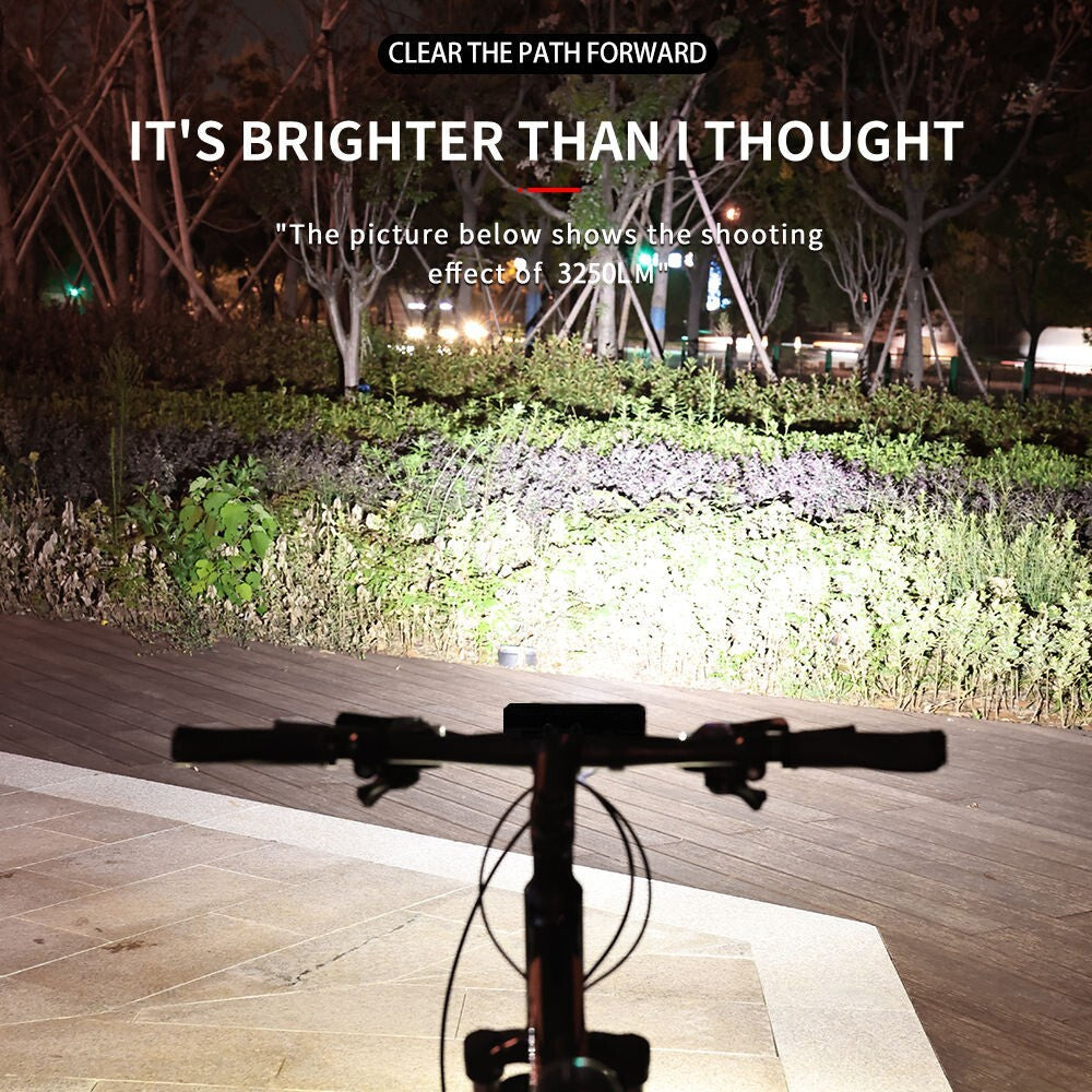 High-Power Bicycle Front Light 3250 Lumens USB Rechargeable 8000mAh