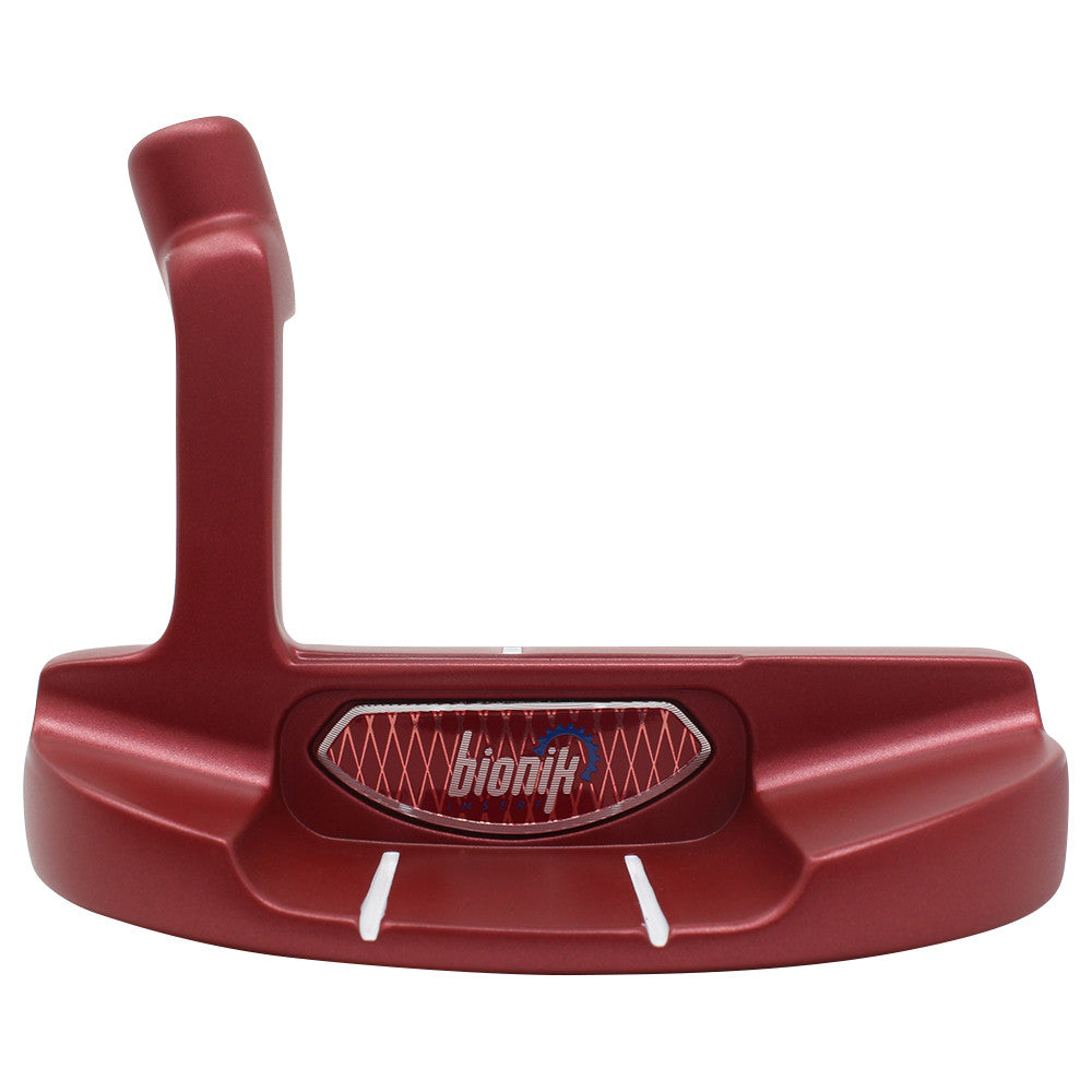 Senior Men's 35 Inch Red Semi Mallet Golf Putter - Tour-Weighted, High Alignment