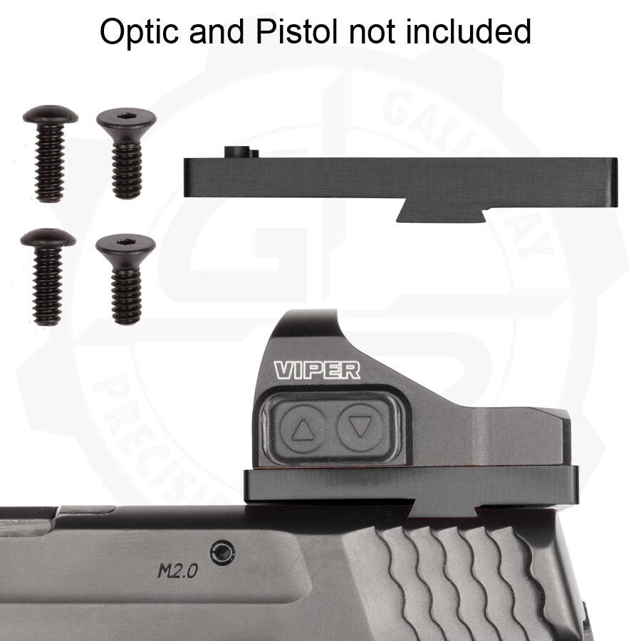 Optic Mount Plate for Smith & Wesson M&P 9 Shield EZ Pistols - Aluminum, Anodized