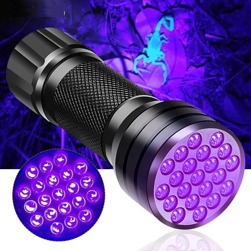 UV Black Light Flashlight Ultraviolet LED Urine Stain Detector - Multiple Sizes