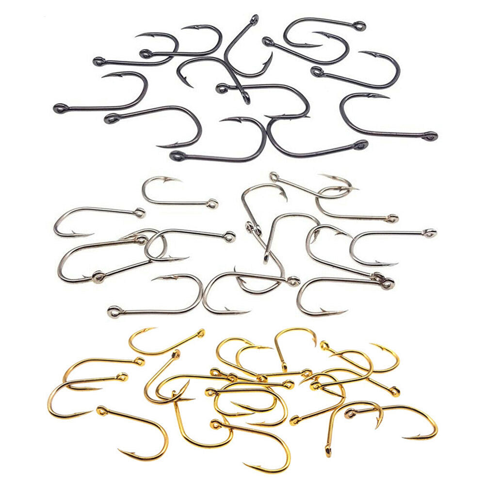 100Pcs Fishing Hooks Set, High Carbon Steel, Sharp & Durable, Multiple Sizes