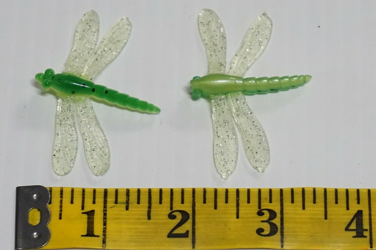 50 Pcs 2-Inch Dragonfly Soft Plastic Fishing Lures Multiple Colors