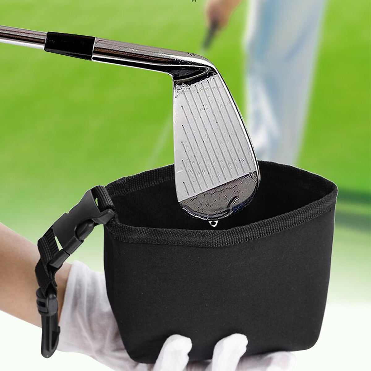 Portable Golf Ball & Club Cleaning Bag with Lanyard - Lightweight & Durable