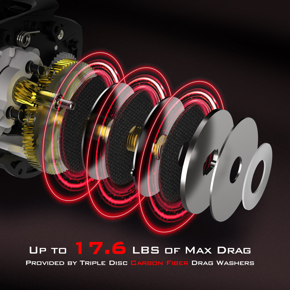 Baitcasting Fishing Reel 7.2:1 Gear Ratio Lightweight Graphite Frame